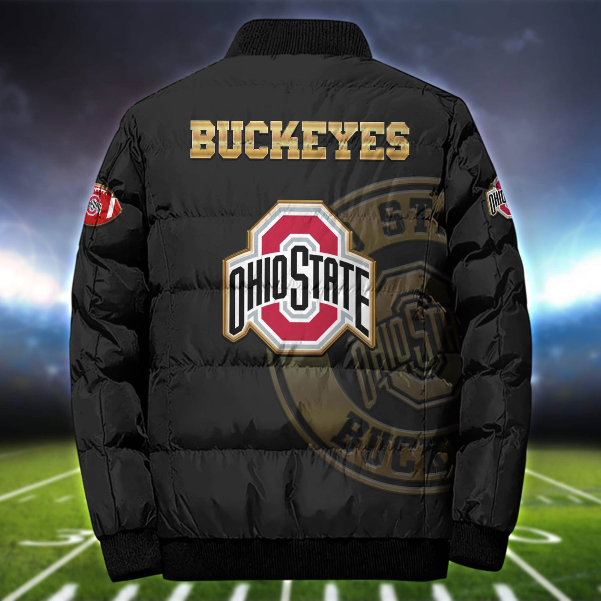 Ohio State Buckeyes Sport Puffer Jacket Personalized Your Name, Football Team Jacket For Fan, Sport Gifts ETHY-52820 Puffer Jacket