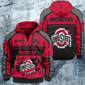 Ohio State Buckeyes Hoodie Half Zipper Custom Your Name, Sports 3D Half-zip Hoodie EHIVM-07092718